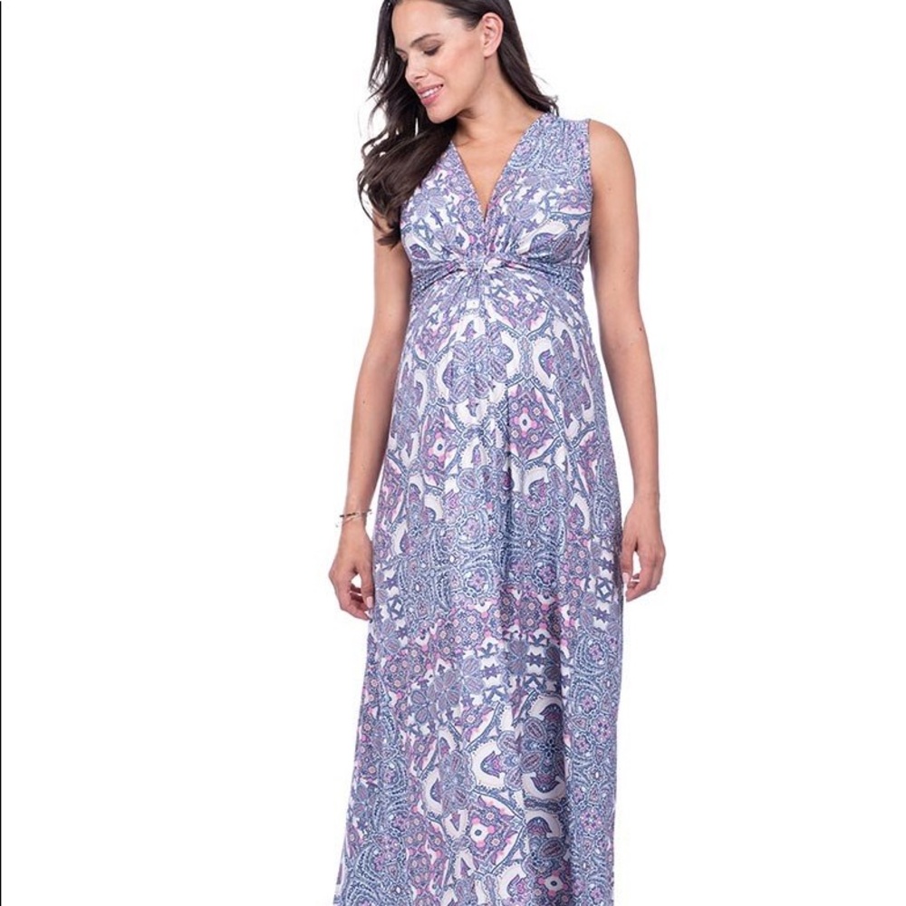 Seraphine Paisley Knot Front Maternity Maxi Dress